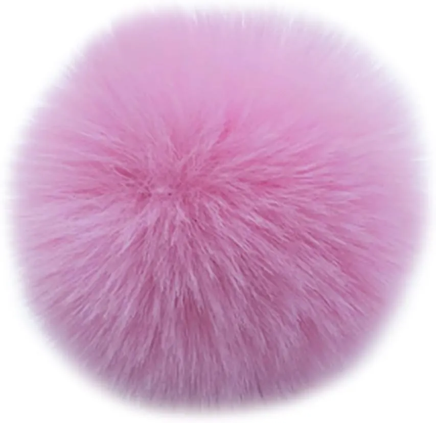 16pcs DIY Pom Pom Keychain Faux Rabbit Fur Ball Key Ring for hat Phone Tag, Handbag Charm