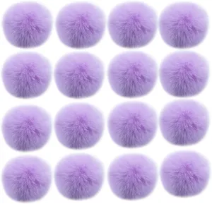 16pcs DIY Pom Pom Keychain Faux Rabbit Fur Ball Key Ring for hat Phone Tag, Handbag Charm