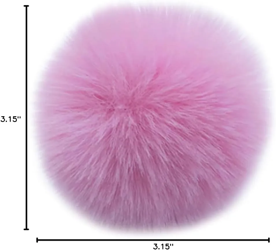 16pcs DIY Pom Pom Keychain Faux Rabbit Fur Ball Key Ring for hat Phone Tag, Handbag Charm