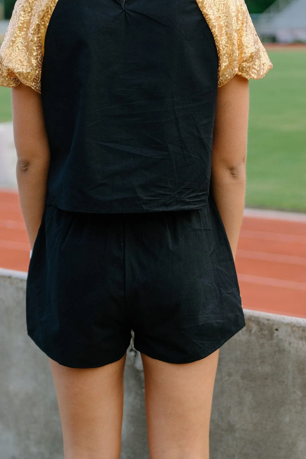 Black Football Patch Set Shorts