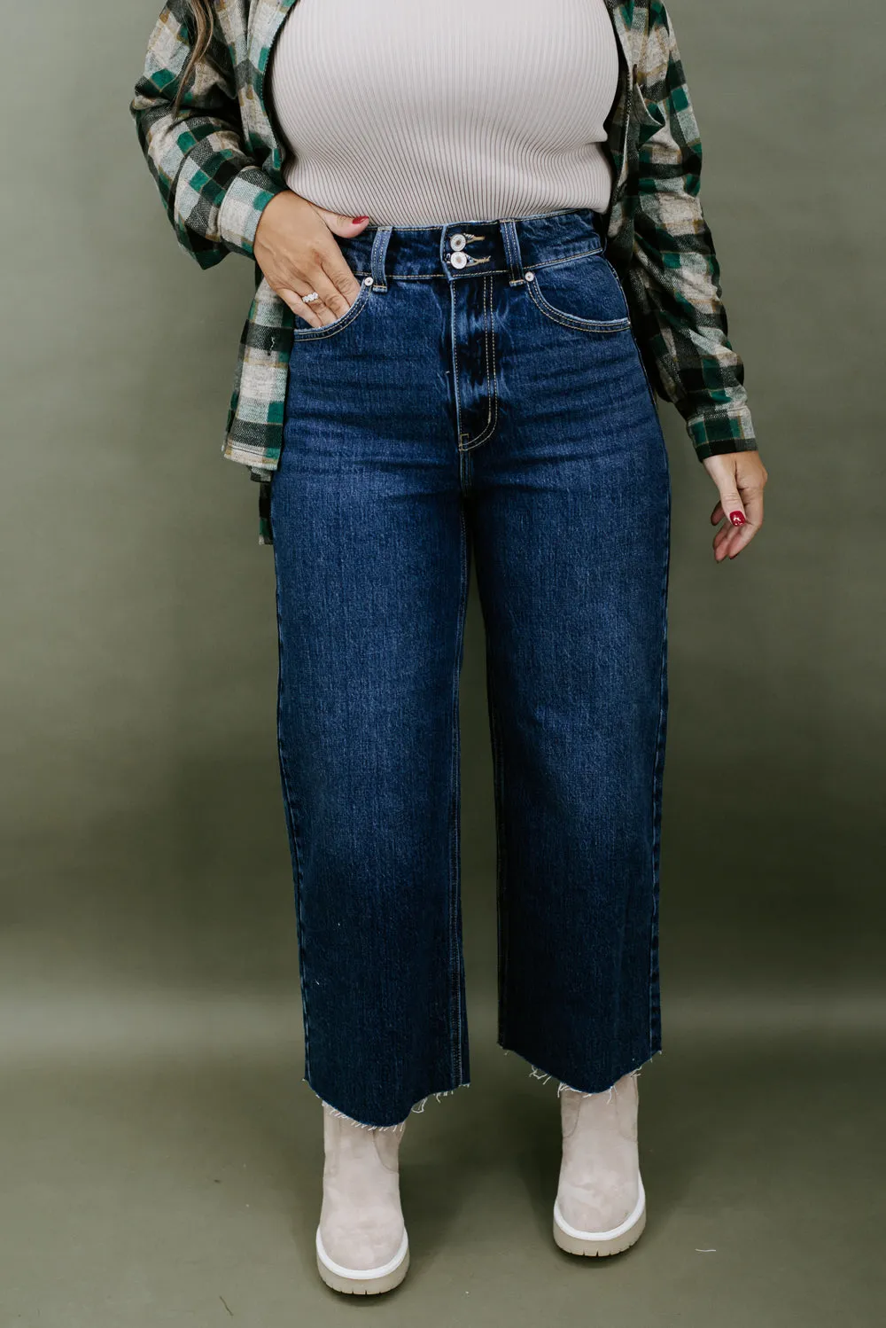 Braxton Wide Leg Pant , Dark KANCAN