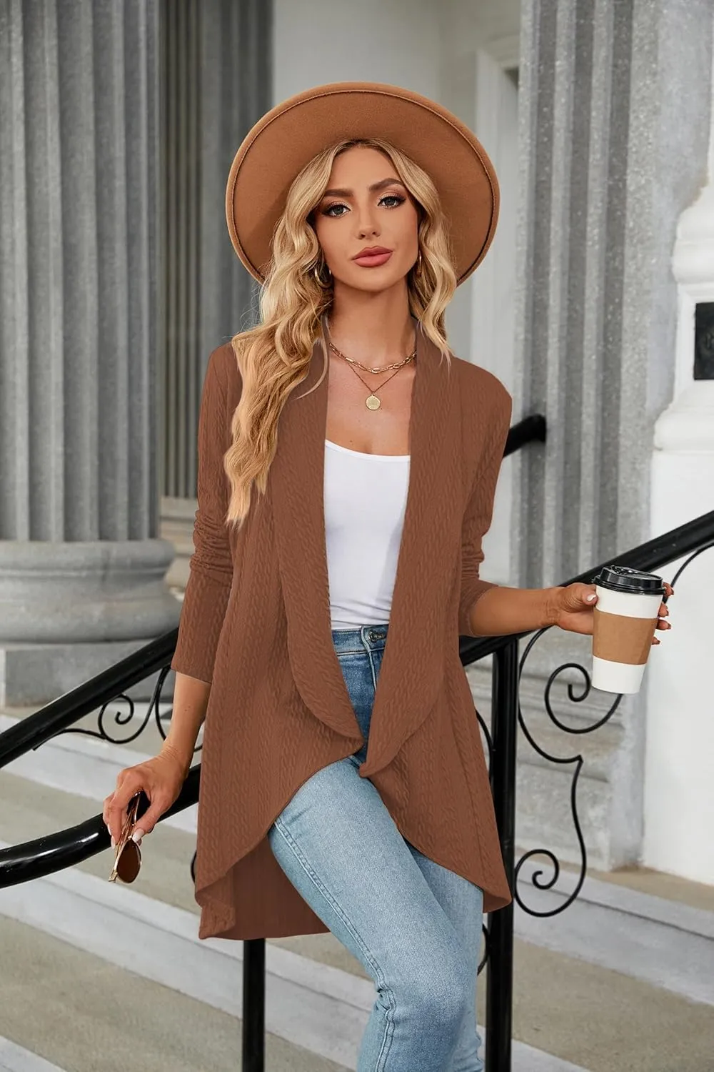 Cardigan for Women Long Sleeve Sweaters Casual Lightweight Knit Open Front Fall Fashion Outfits