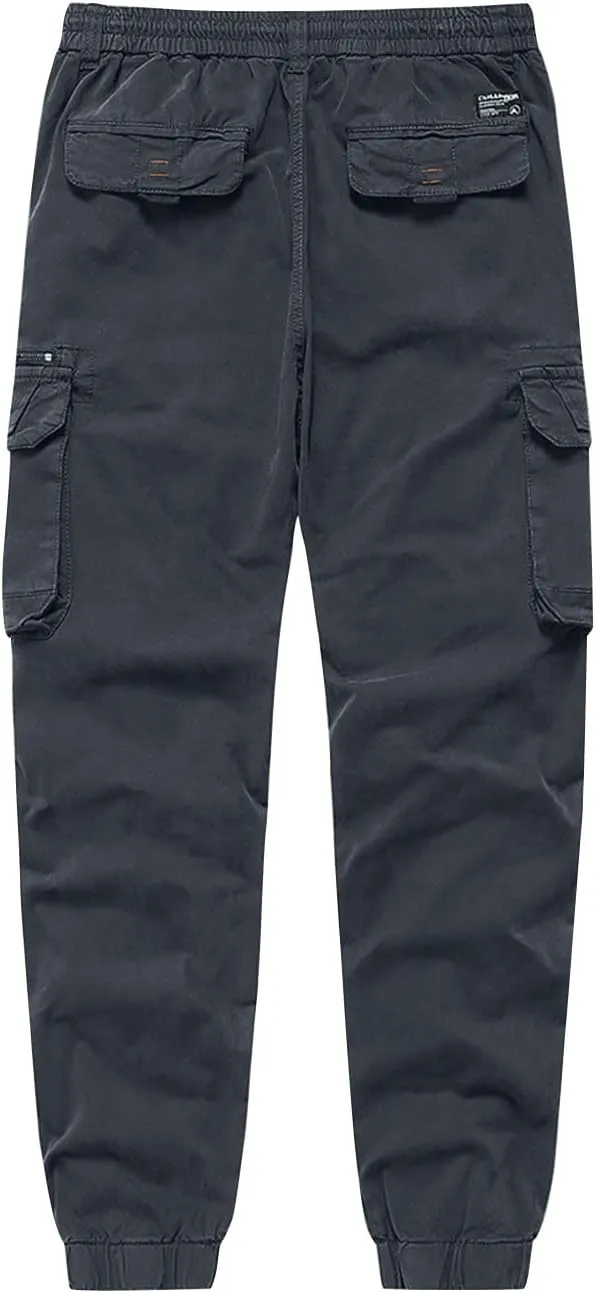 Cargo Pants for Men Cotton Pants Tapered Outdoor Hiking Pants with Multi Pocket Work Pants Relaxed Fit Trousers
