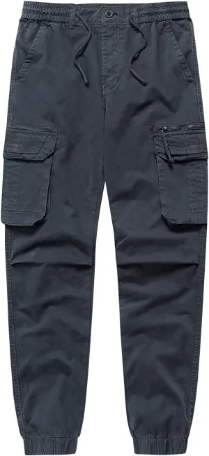 Cargo Pants for Men Cotton Pants Tapered Outdoor Hiking Pants with Multi Pocket Work Pants Relaxed Fit Trousers