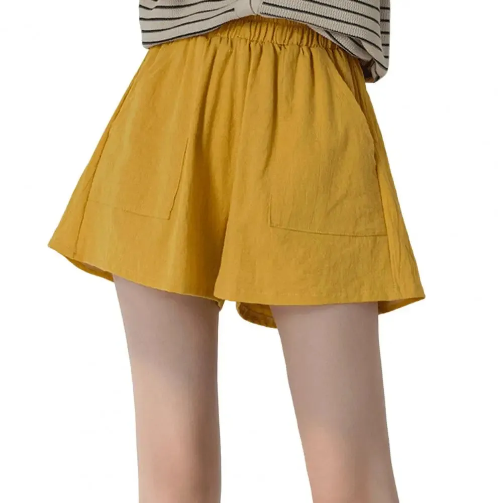 Casual Linen Women Gym Workout Cotton Pants High Waisted Femme Sport Streetwear Short