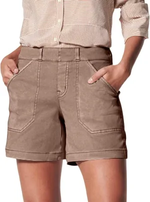 Comfy Stretch Twill Shorts for Women Casual Summer Chino Short Pant Elastic Waist Pull on Denim Jean Shorts Plus Size