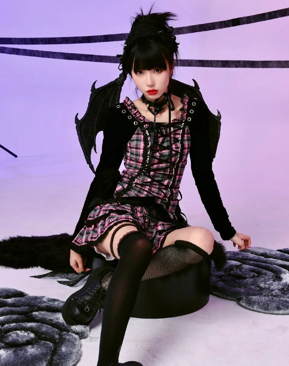 [Evil Tooth] Evil Flowery Girl Punk Dress Set