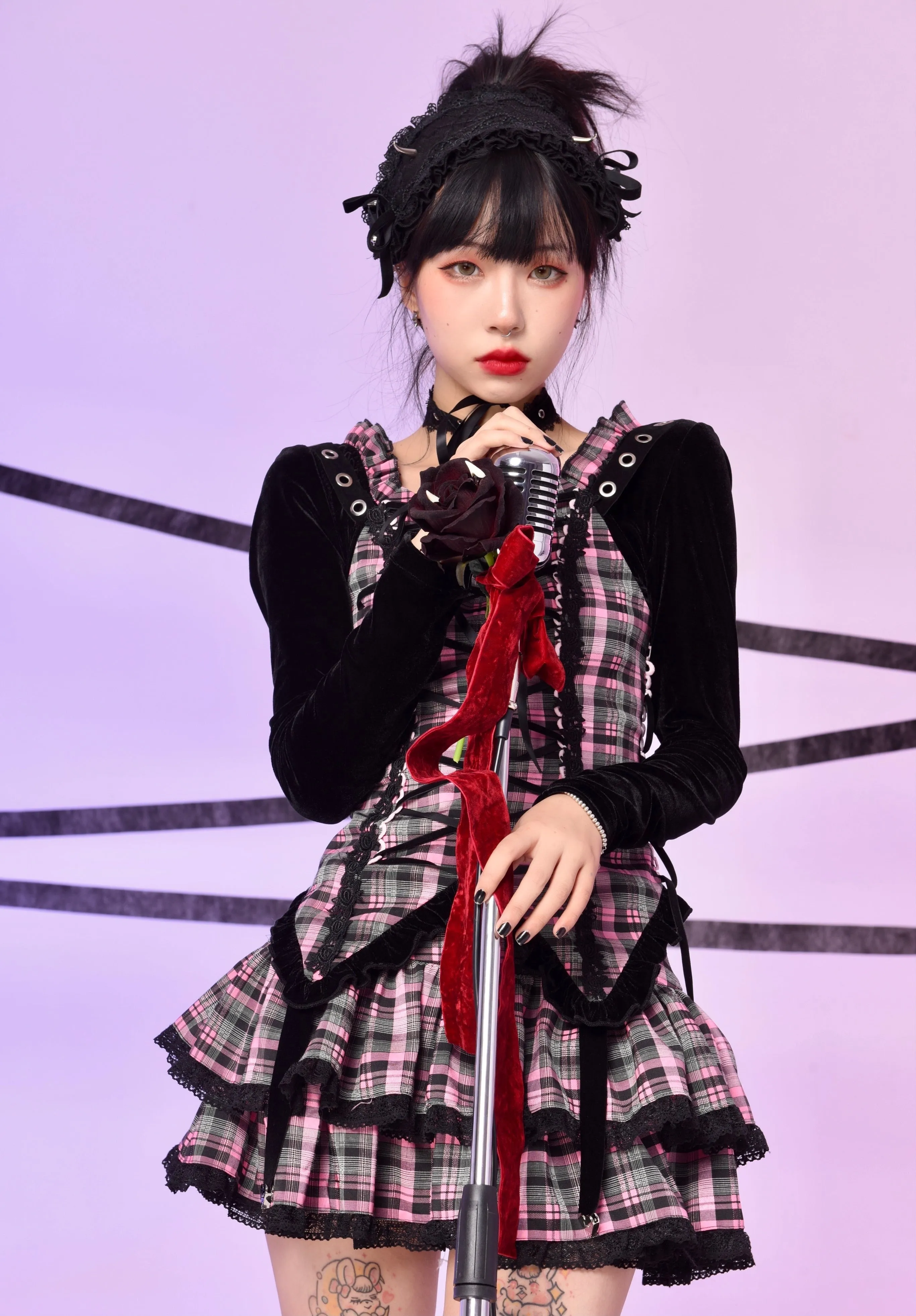 [Evil Tooth] Evil Flowery Girl Punk Dress Set