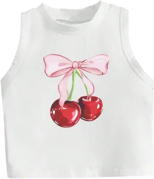 Girl's Glitter Heart Print Tank Top Sleeveless Crew Neck Loose Fit Casual Shirts