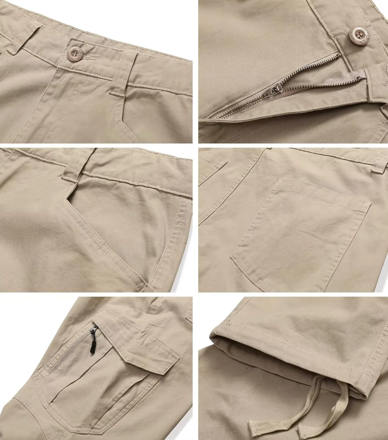 Hiking Pants Men, Water Resistant Cargo Pants, Outdoor Travel Fishing Work Pants with Deep Zipper Pockets