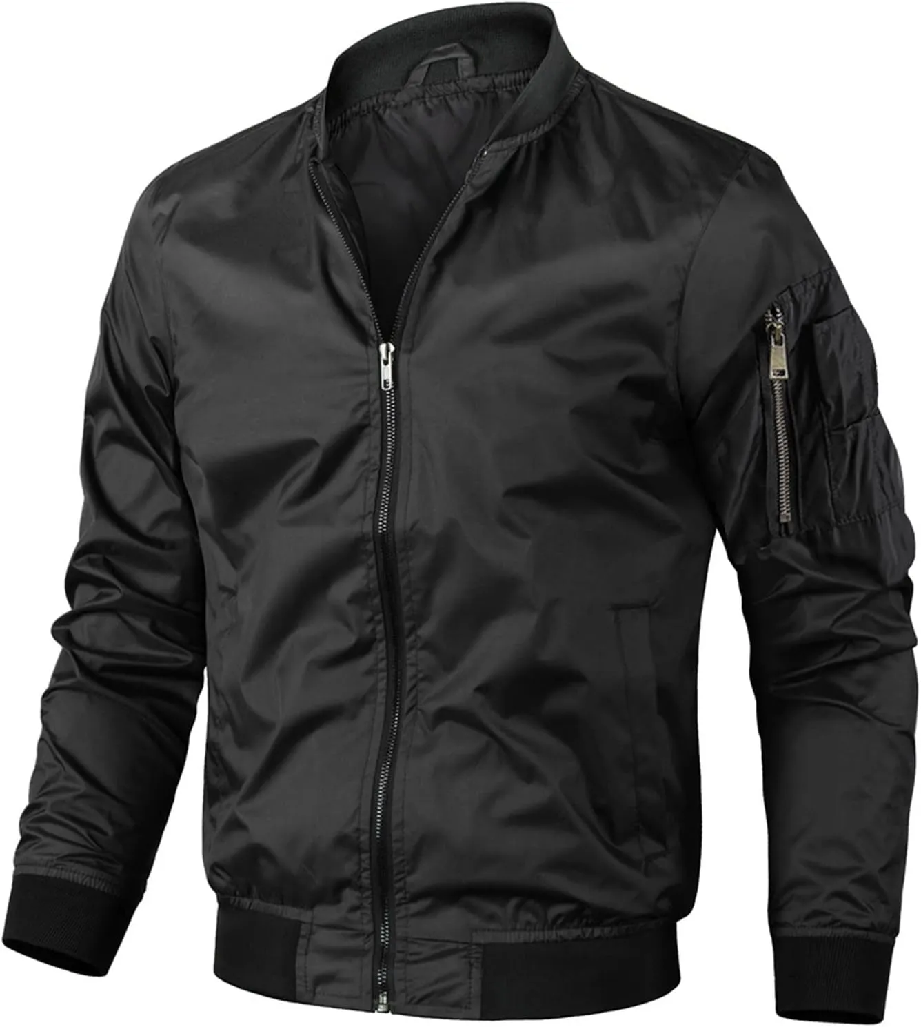 Jackets for Men, Men's Lightweight Bomber Jacket Outdoor Windproof Windbreaker Varsity Jacket Softshell Coat Outwear