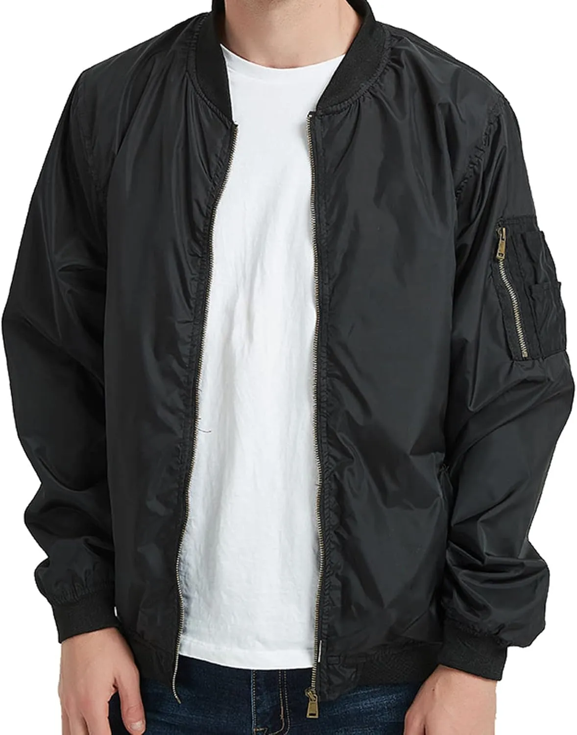 Jackets for Men, Men's Lightweight Bomber Jacket Outdoor Windproof Windbreaker Varsity Jacket Softshell Coat Outwear