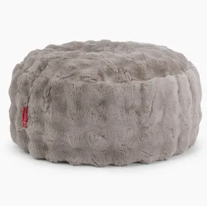 Large Round Pouffe - Bubble Faux Fur Mink