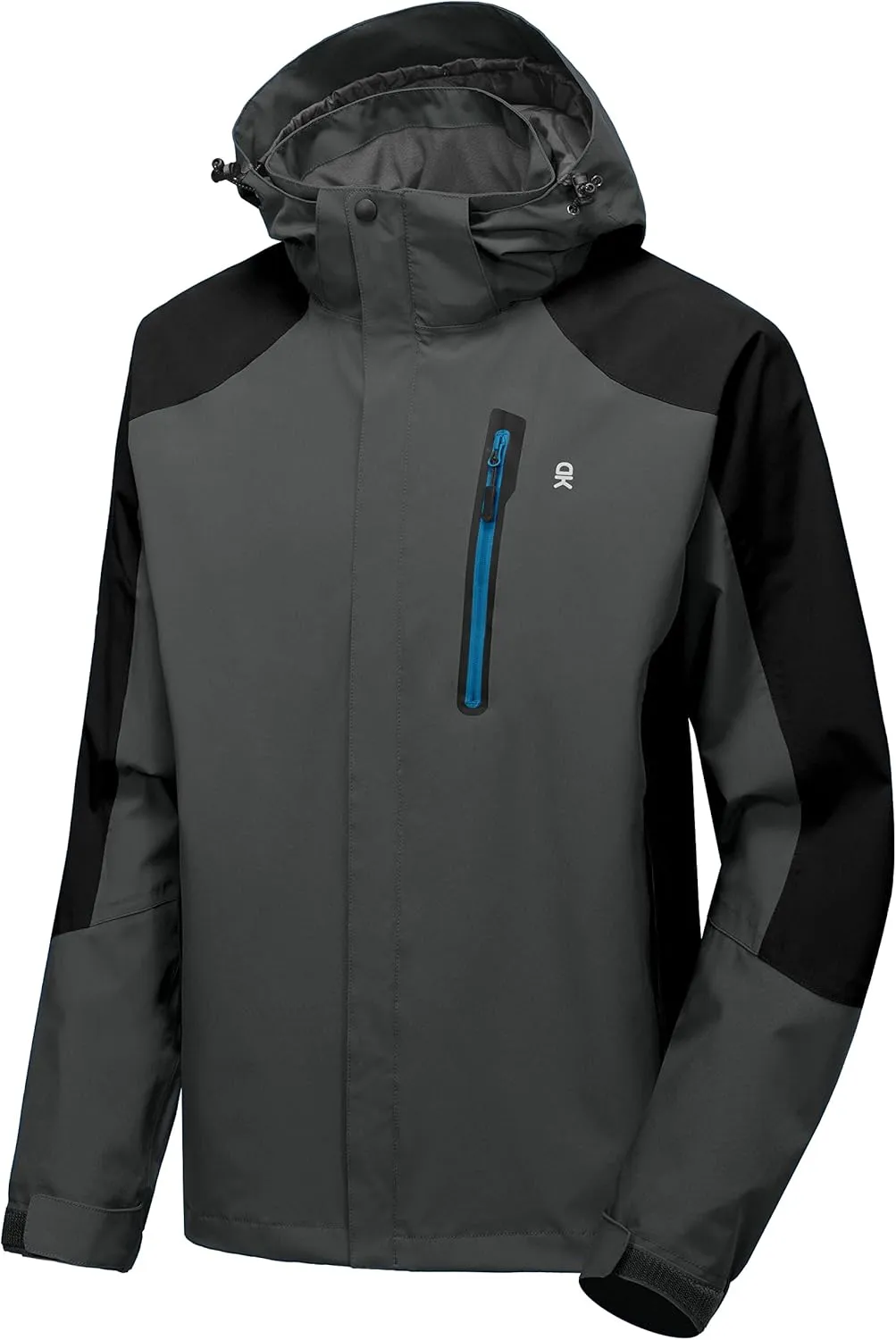 Little Donkey Andy Men's Waterproof Rain Jacket Outdoor Lightweight Hooded Raincoat for Hiking Golf Travel Fishing