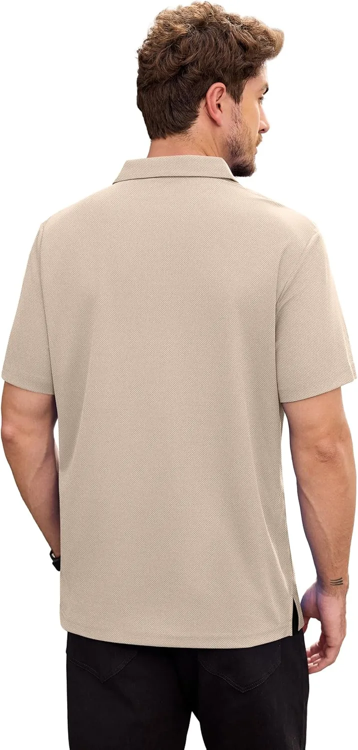 NIASHOT Mens Polo Shirt Short Sleeve Golf Sports Casual Tee