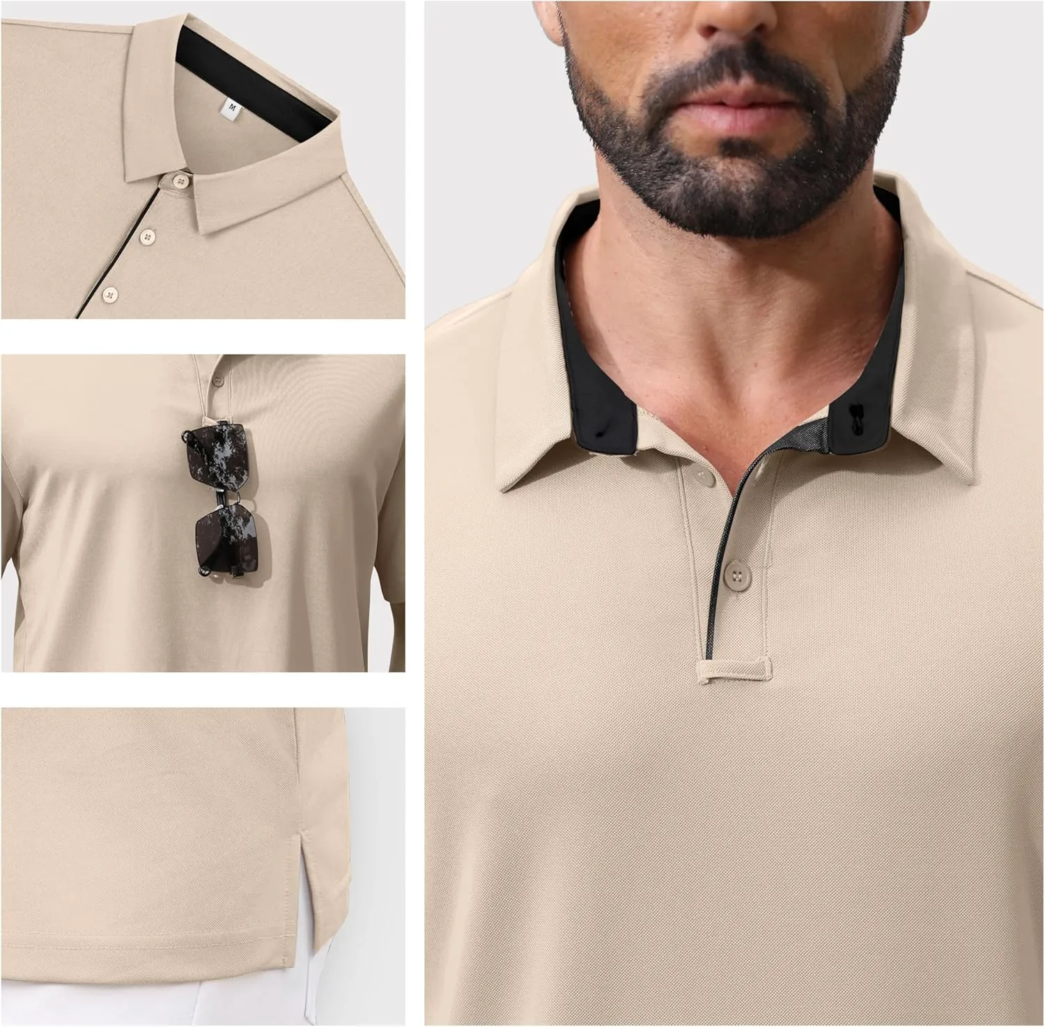 NIASHOT Mens Polo Shirt Short Sleeve Golf Sports Casual Tee