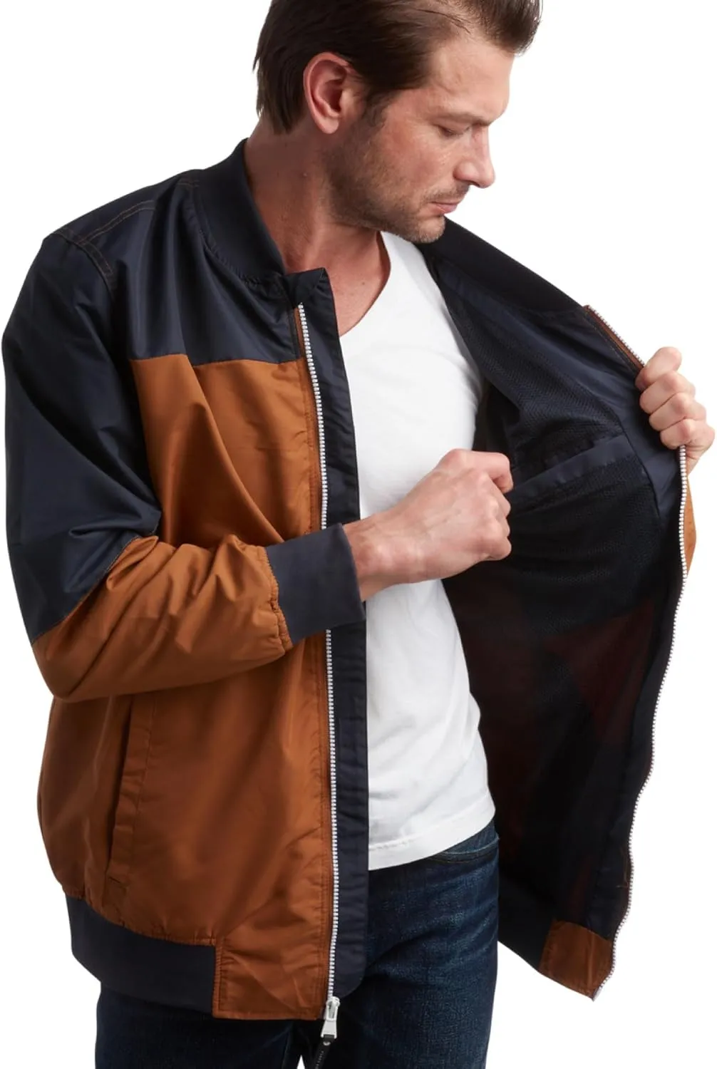 Perry Ellis Men's Jacket - Lightweight Windbreaker - Zip Spring Golf Jacket - Water Resistant Bomber Jacket for Men (S-XXL)