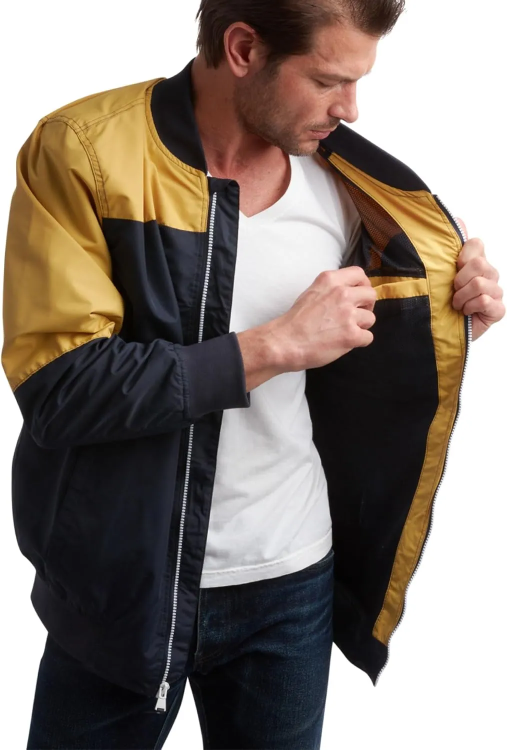 Perry Ellis Men's Jacket - Lightweight Windbreaker - Zip Spring Golf Jacket - Water Resistant Bomber Jacket for Men (S-XXL)