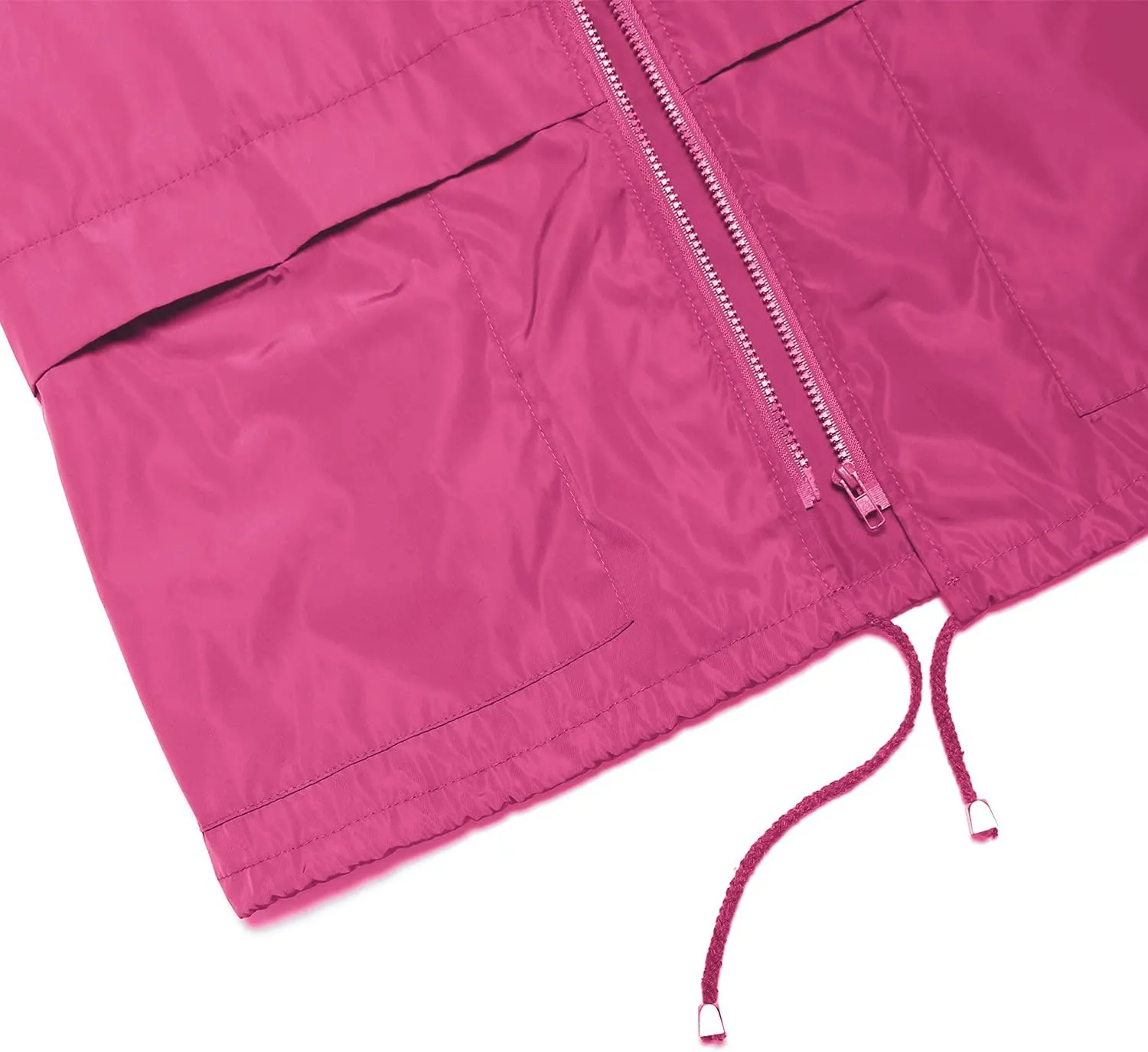 PESION Women's Waterproof Raincoat Lightweight Rain Jacket Hooded Windbreaker with Pocket for Outdoor