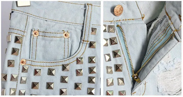 Stud Out Denim Shorts