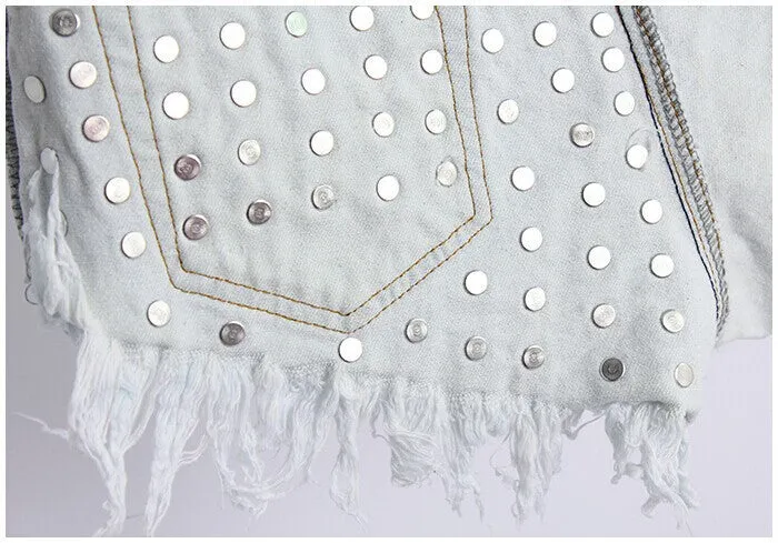 Stud Out Denim Shorts