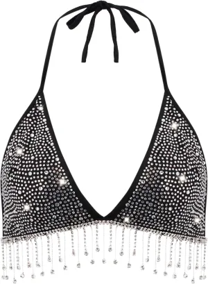 Womens Sexy Sequin Crop Top V Neck Bandage Tank Top Bustier Cami Dance Bra Top for Club Rave
