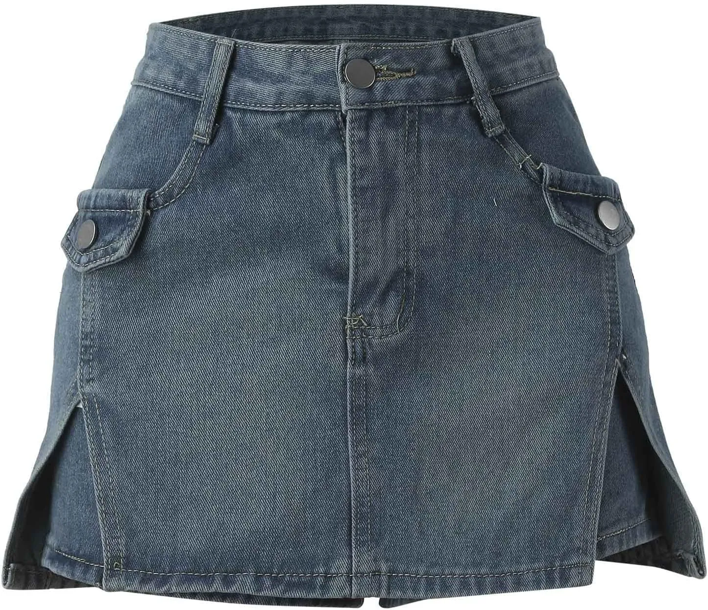 Women's Y2K Denim Ruffle Jean Skirt Aesthetic Pleated A Line Skirt Mini Skirt Flared Y2k Jean Short Skirts